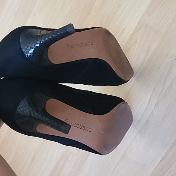 Franco Sarto Black Suede Leather Pointed Toe Pump Stiletto 3" Heels Size 10M - Picture 7 of 10